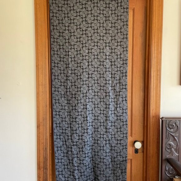 COACH Signature C Black Gray Reversible Scarf with Fringe - Picture 11 of 14